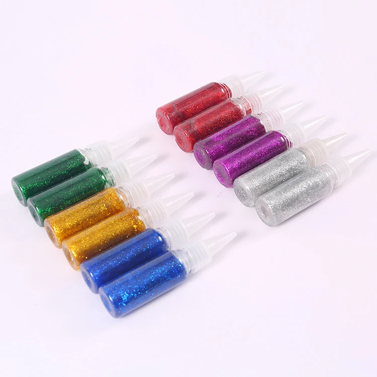 Hot Selling Shiny Non-toxic Bottle Glitter Gel Multiple Specifications Optional Glitter Glue For Kids Painting DIY