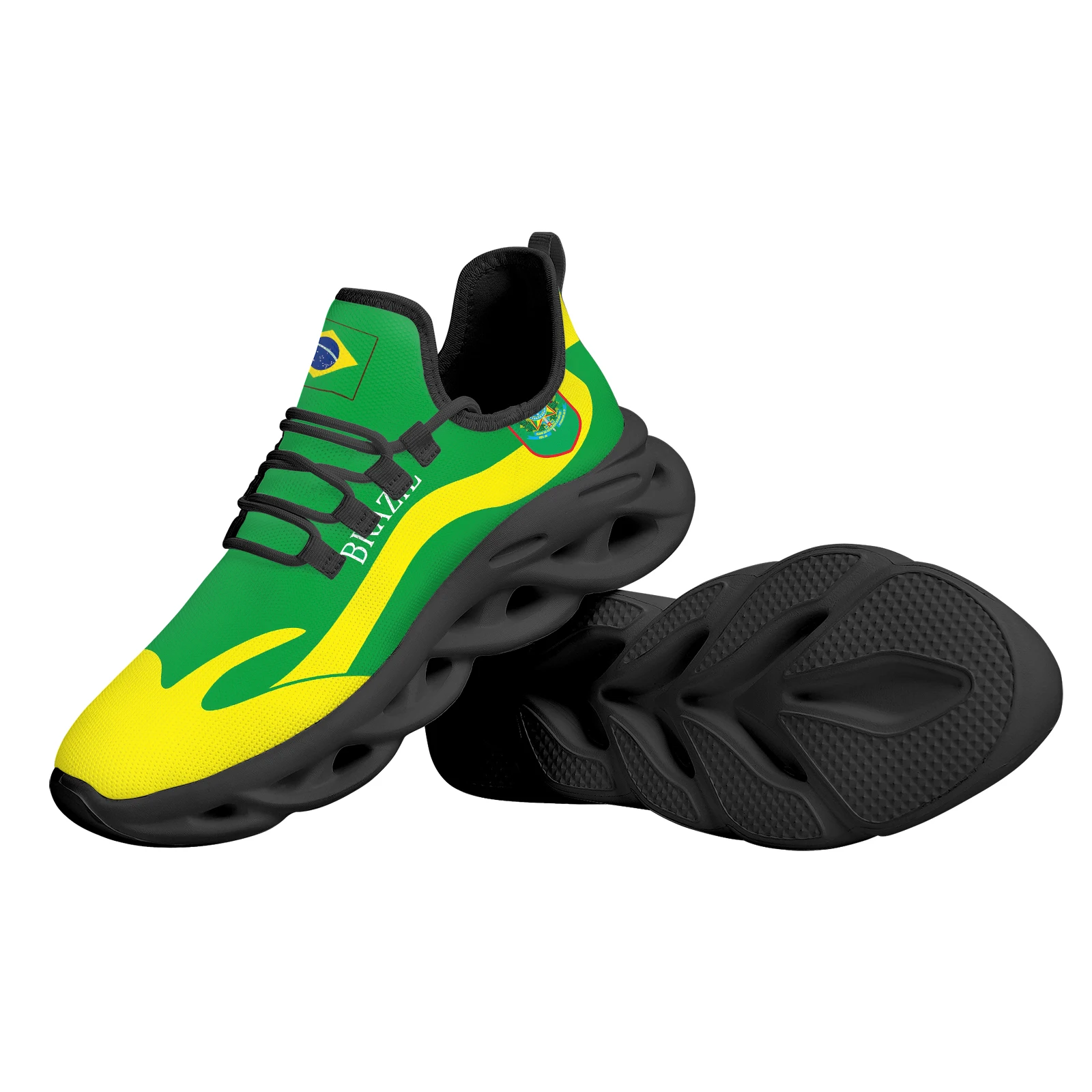 Brazil country flags designs sneaker for man Sneaker with green yellow Sports Shoes Breathable lightweight Footwear wholesale