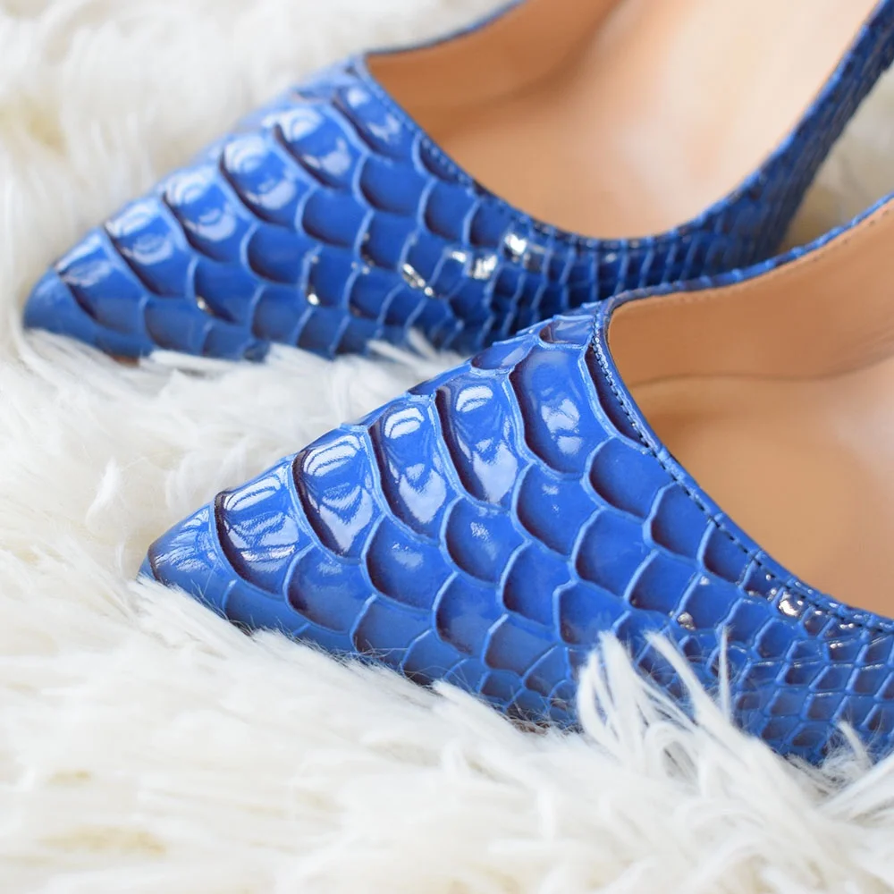 Luxury Snake Style Classic Pointed Toe Stiletto Heel Pumps Women 12 cm High Heels