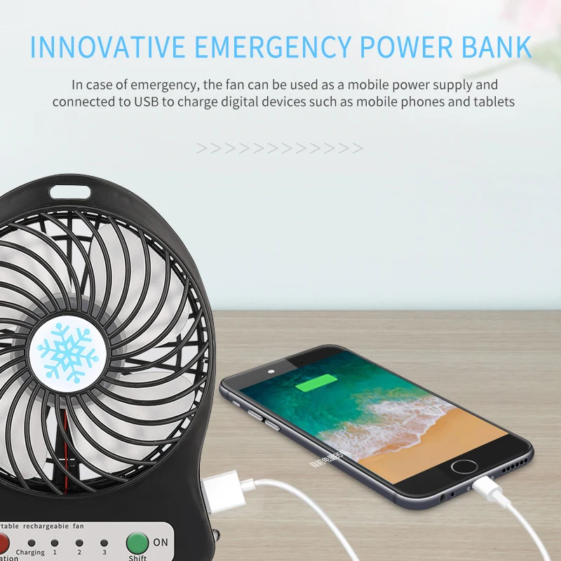 Portable mini fan external computer USB charging small electric fan 1200mm quiet sound handheld Fans for school