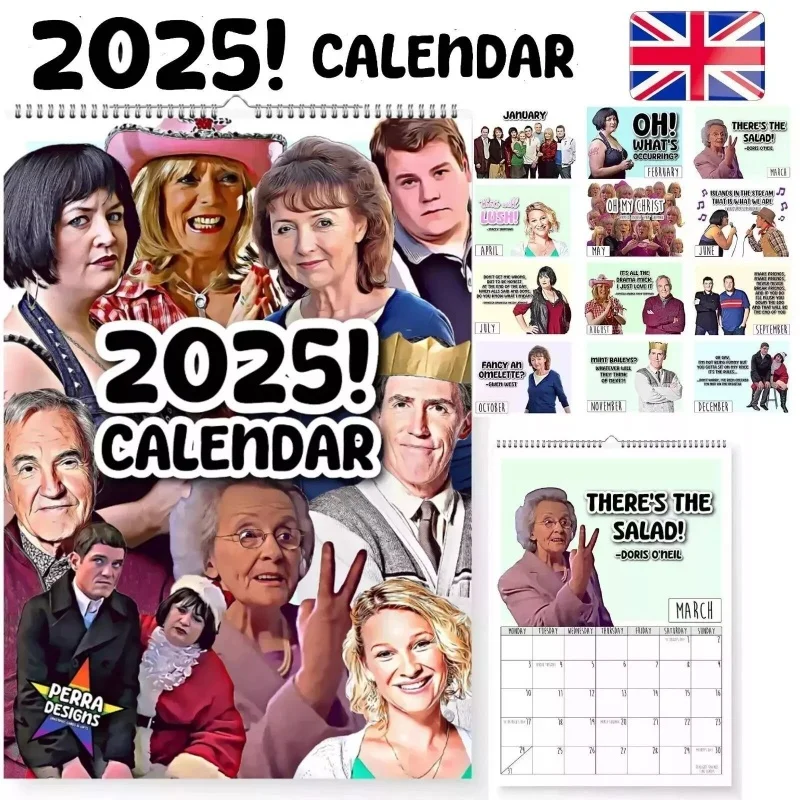 2025 новый календарь 12 месяцев настенный Gavin and Stacey ежемесячный планировщик Забавный для дома или