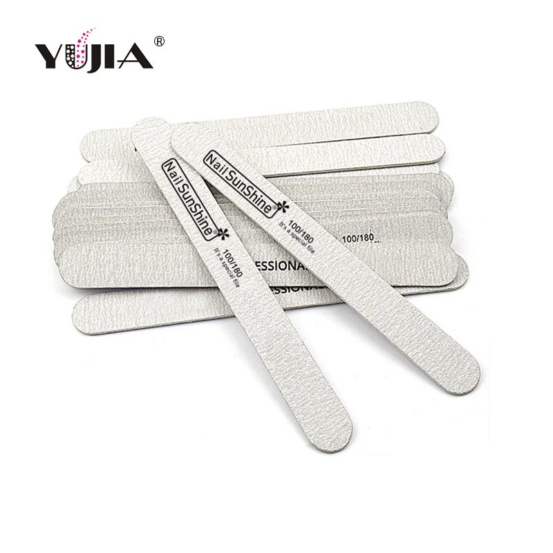 Nailsunshine Пользовательский логотип, профессиональный маникюр, высокое качество, Emery, одноразовая деревянная пилка для ногтей в виде зебры 100/180