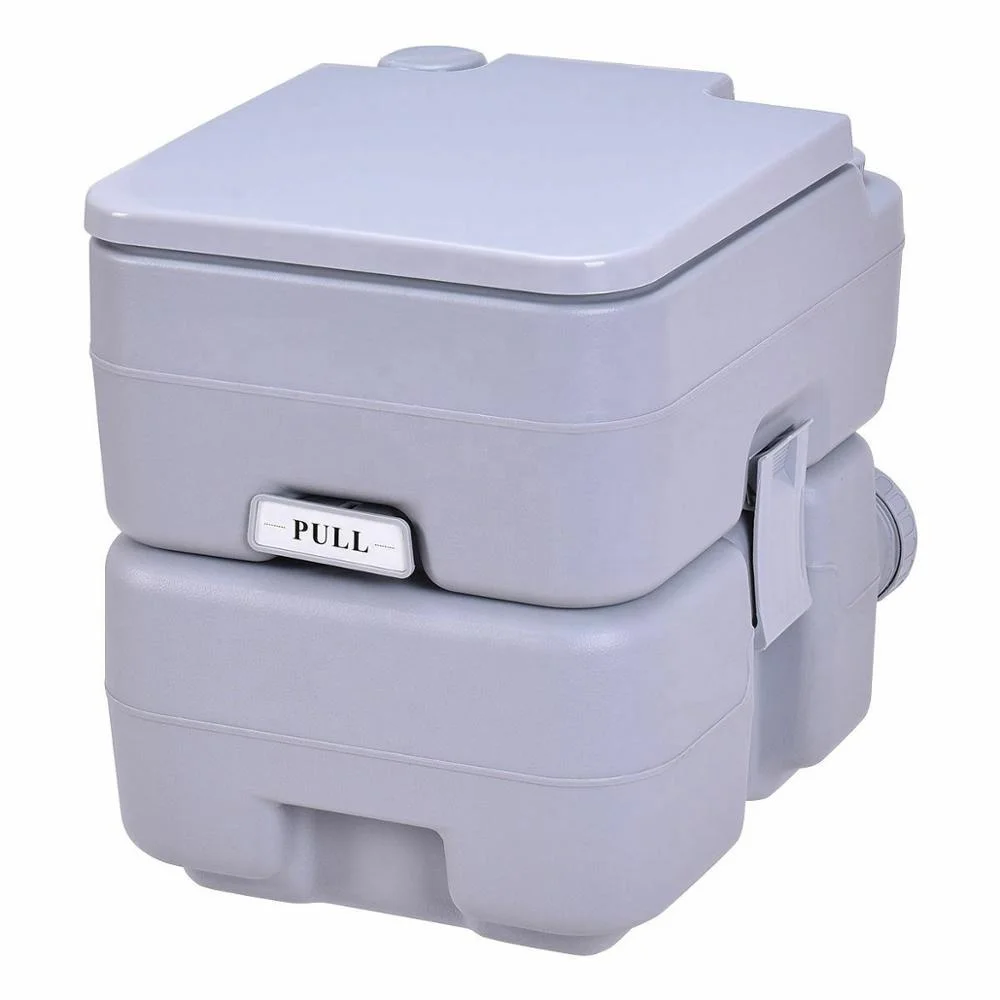 Mobile Camping Toilet Portable Travel Chemical WC Outdoor Handle Grey  Portable Flush Toilet