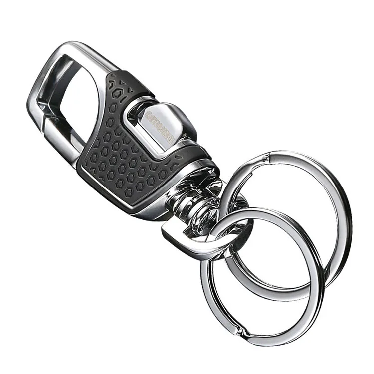 Hot sale high quality black brown car keyring pu leather keychain for man