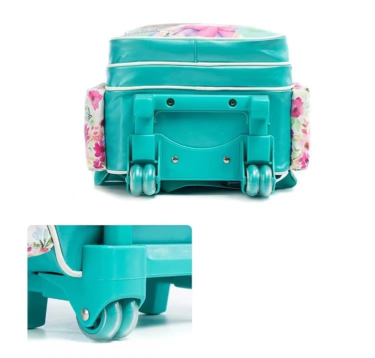 Waterproof 16 Inch Children Three-piece Bag Trolley Backpack Cartoon Casual PU Leather Primary School Students Unisex 1-3-6 4pcs