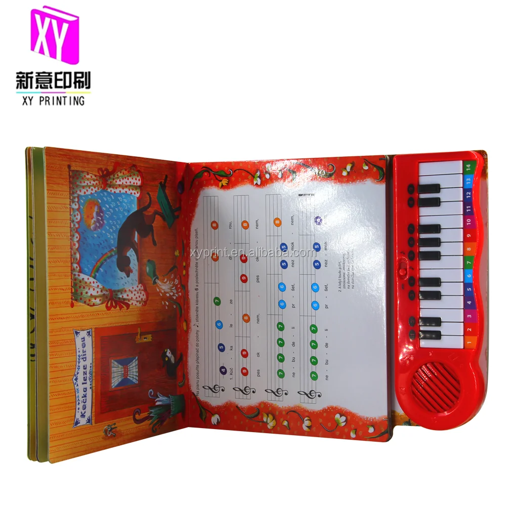 Children Interactive board book kids children baby Sound Book Piano Music Board Book with Nursery Rhymes