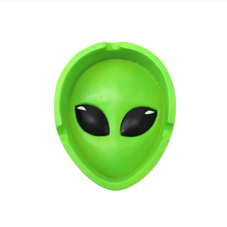 Unique Cool Green spider man face best custom resin ashtray ufo alien ashtray