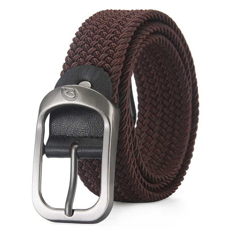 Braided belt elastic elastic canvas belt without holes free punching men and women versatile student trouser belt