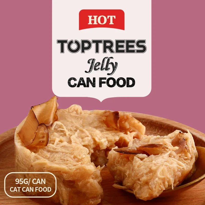 Toptrees 90g cat snacks with high nutrition wet food of pet food as chicken and cod cat canned food