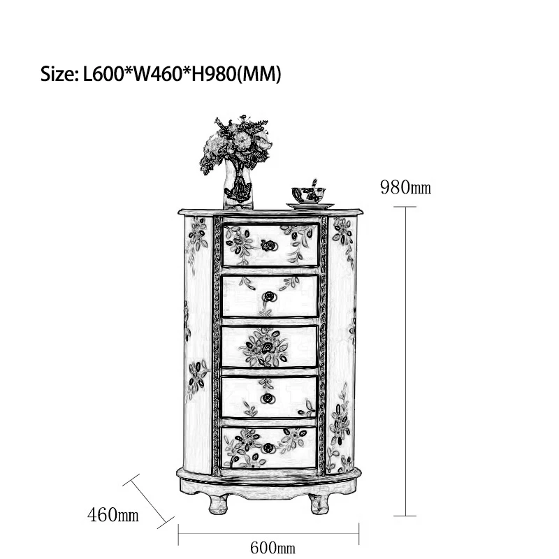 China Factory Wholesale Traditional Wood Home Office Chest of Drawers for Bedroom & Living Room Storage Home Decor Furniture