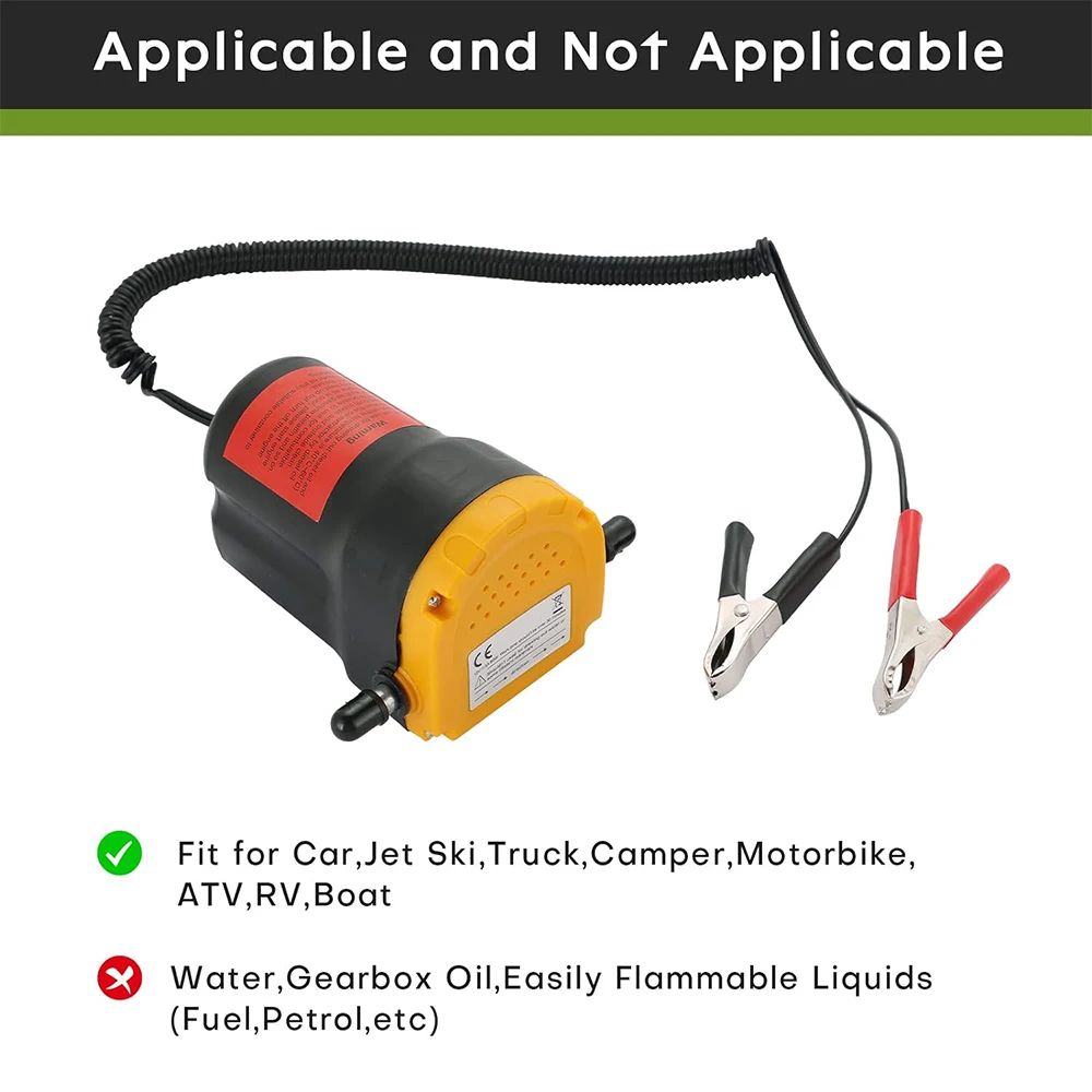 12V Oil Extractor Pump Changing Fuel Suction Oil Transfer Pump Kit for Diesel Oil Transfer