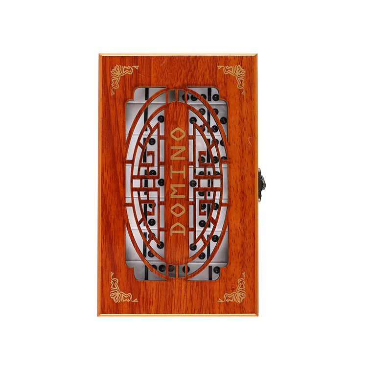 Chinese Factory customized indoor leisure toys double 6 set Wooden box domino