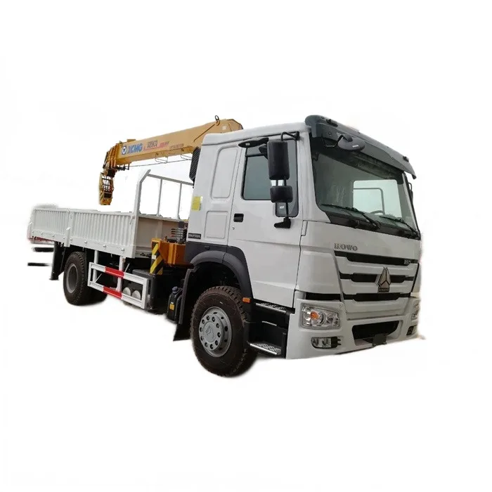 SINOTRUK HOWO 4X2 371hp Euro2 Diesel 5tons 8tons 10tons crane mounted truck