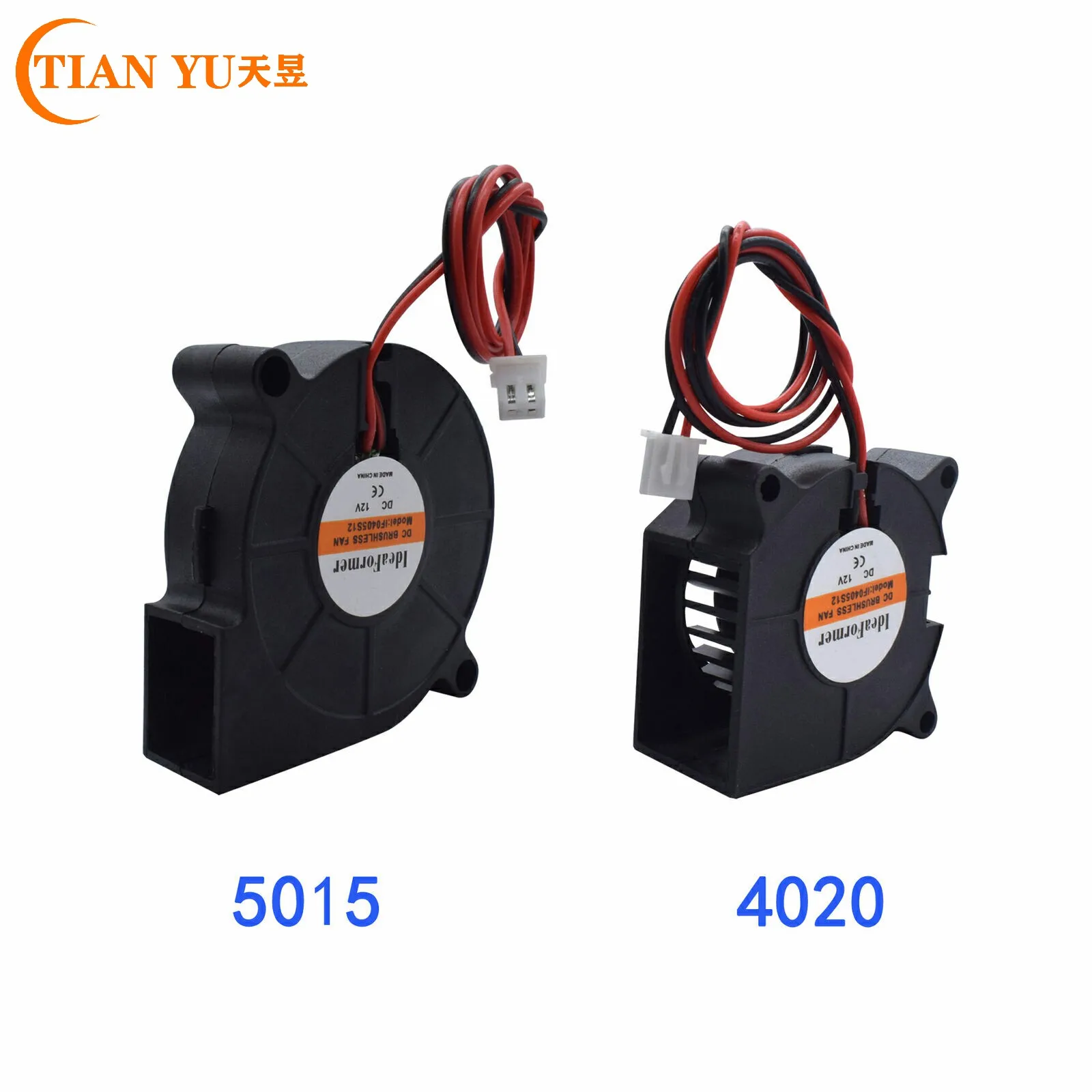 
5015/4010/4020 12 В и 24 В охлаждающий Турбовентилятор, бесщеточные детали для 3D-принтера, 2Pin для экструдера, DC охладитель, вентиляторы из черного пластика 