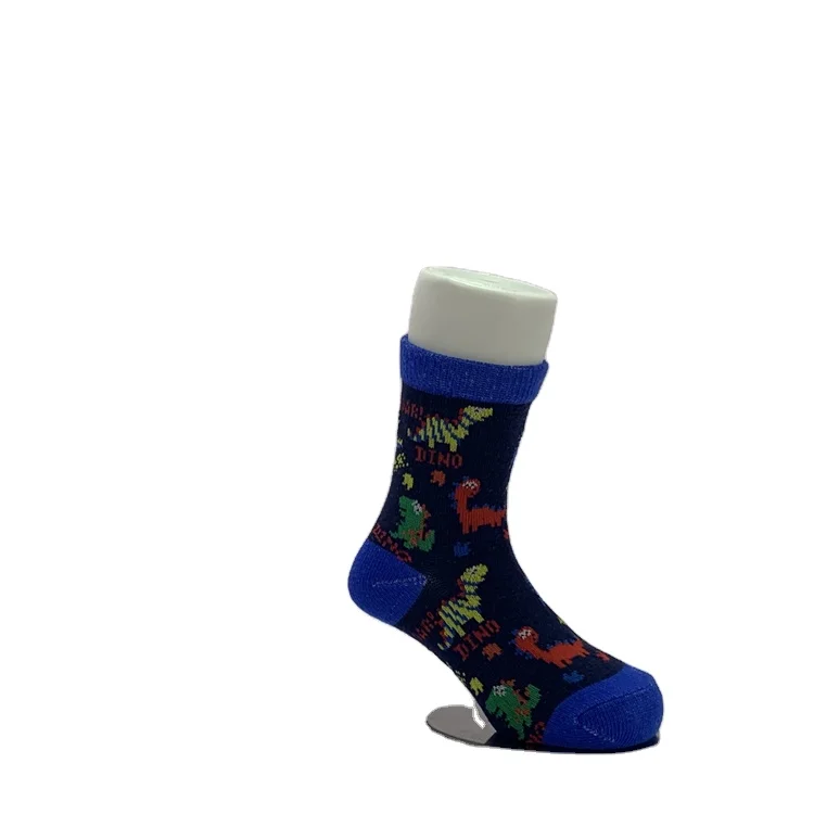 Breathable Non-slip Purchased Wholesale Custom Lovely Unique Baby Boys Organic Cartoon Dinosaur Socks
