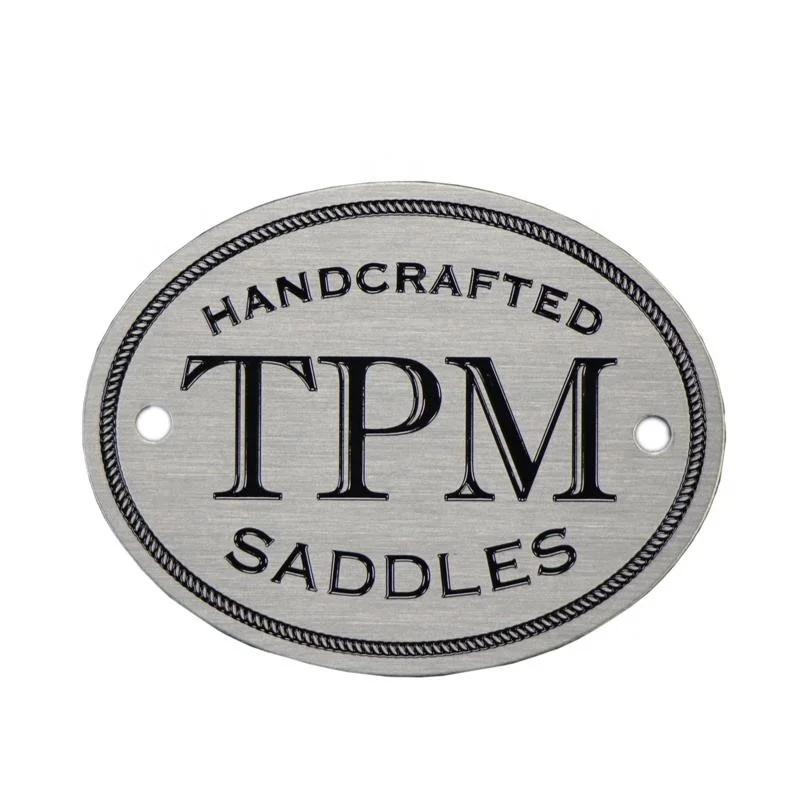 Custom Logo Metal Label Brushed Stainless Steel Etching Nameplate for Machine