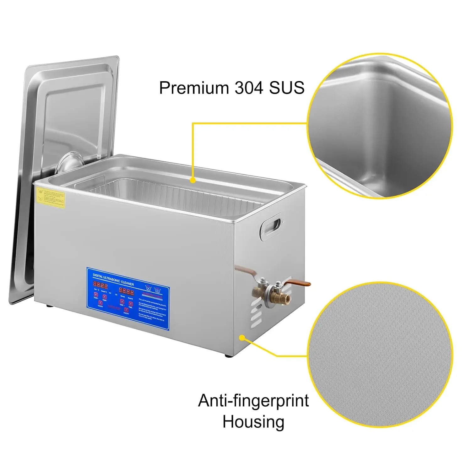 OGMIE 30 Liter ultrasonic cavitation machine timer ultrasonic cleaner for glass PCB and jewelry eyeglass ultrasonic bath dental