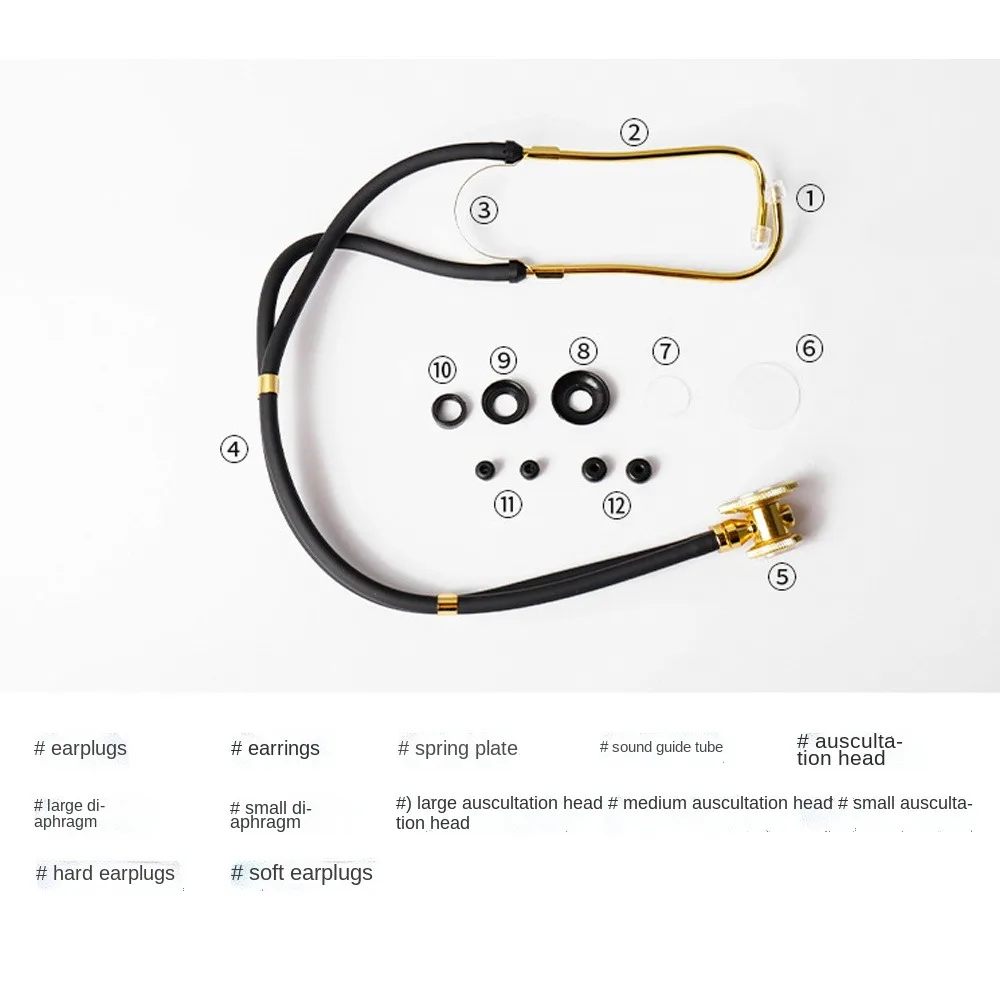 Ready Stock high quality Customized Double Tube Stethoscope For Adult/Child Medical Supplies And Equipment Head Stethoscope