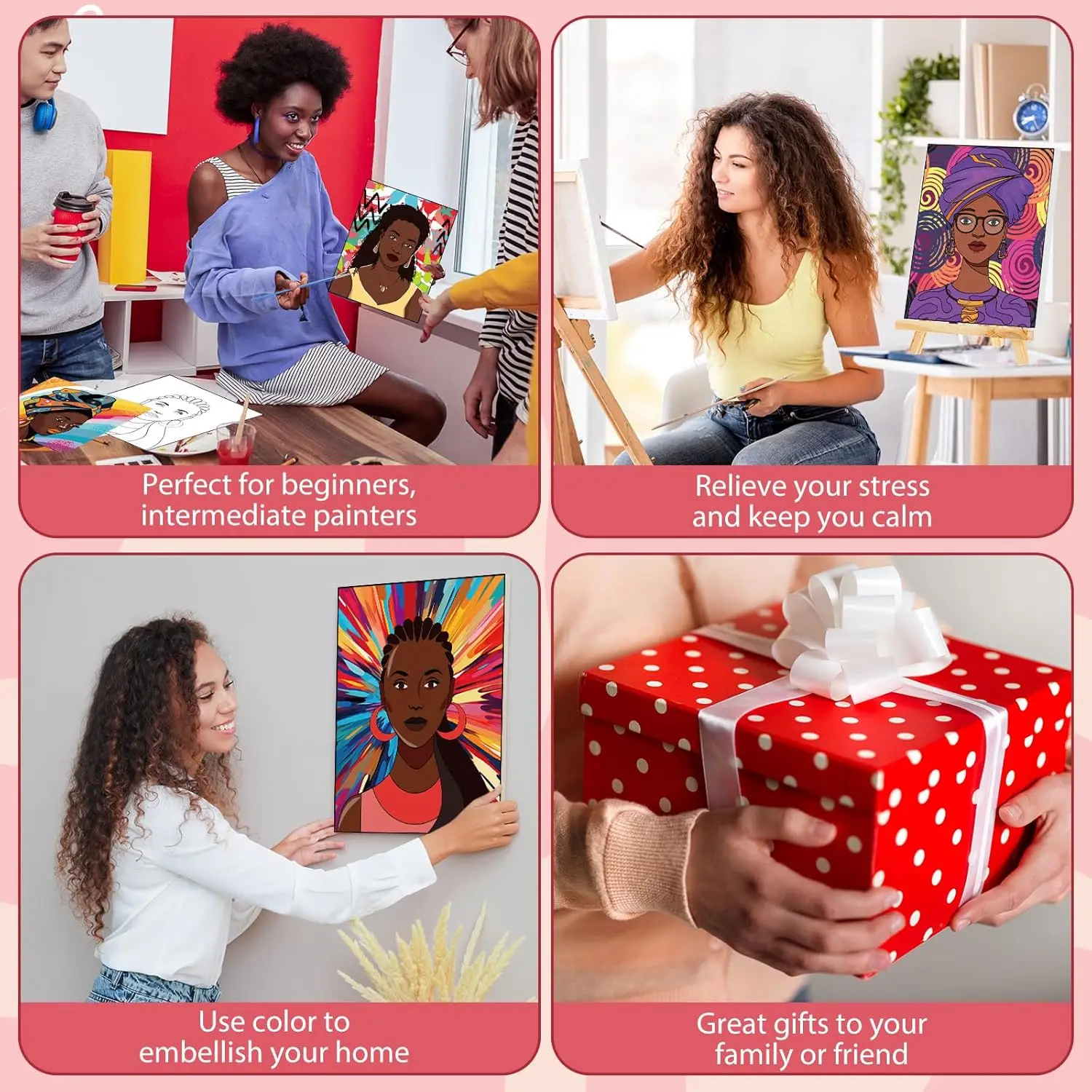 Pre Drawn Framed Paint And Sip Kit Pre Drawn For Painting For Adults Stretched Canvases Painting Paint Party Kits