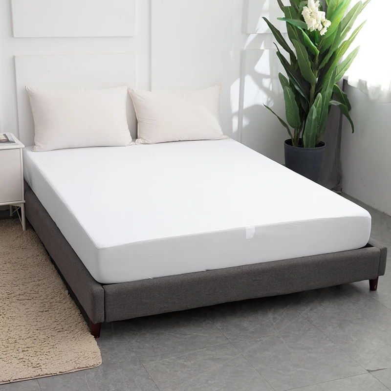 Anti Dust Bamboo Polyester Terry Knitted Fiber Fitted Sheet 100% Waterproof Bed Cover Mattress Protector