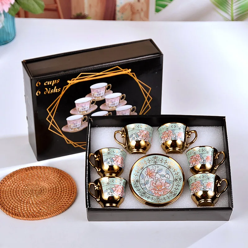 European style coffee & tea sets coffee cups set ceramic cups with color box