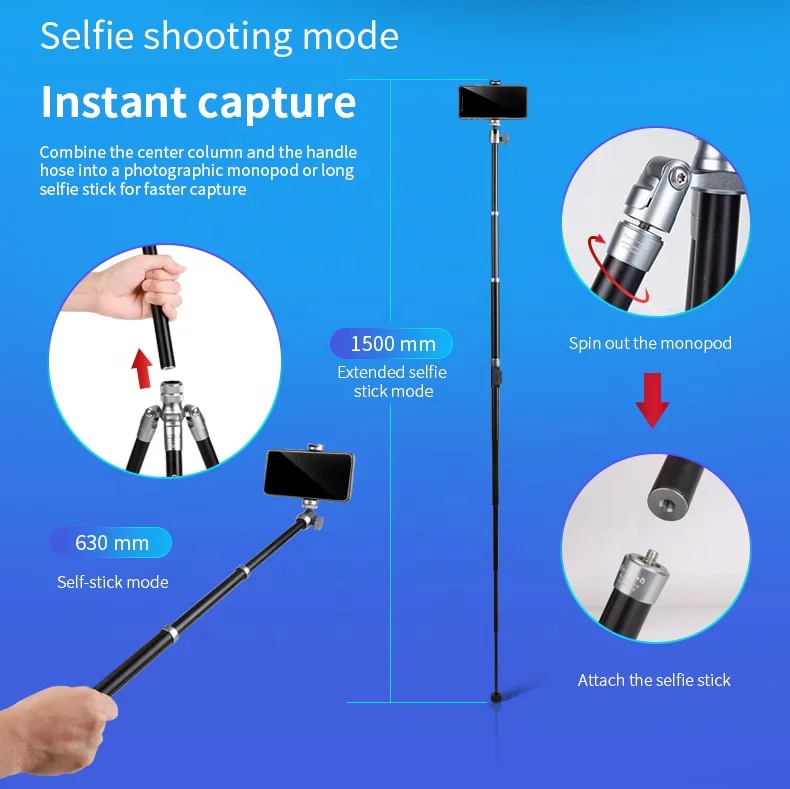 Coman MT55 Aluminum phone tripod stand flexible for camera video accessories