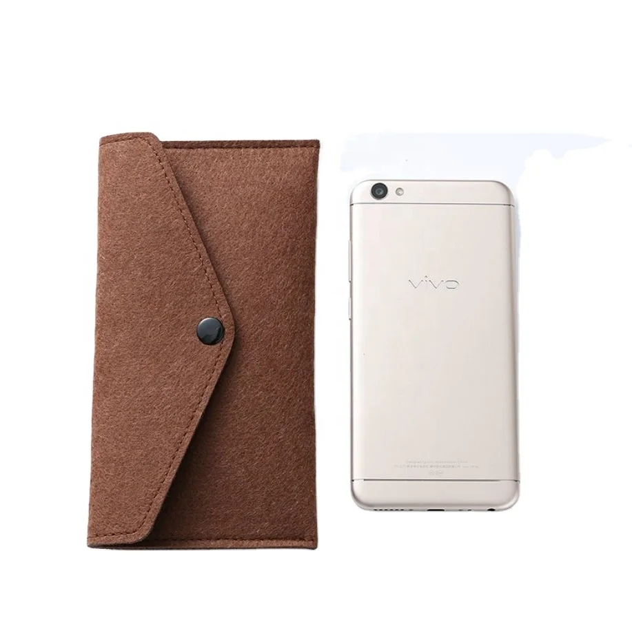 Wholesale customized simple waterproof general felt mobile phone bag Custom felt bag