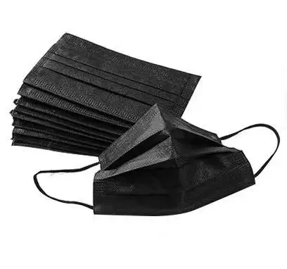 Most Popular Black 4 layer Full  face mask Custom Logo Disposable 50 pcs Black Face Masks