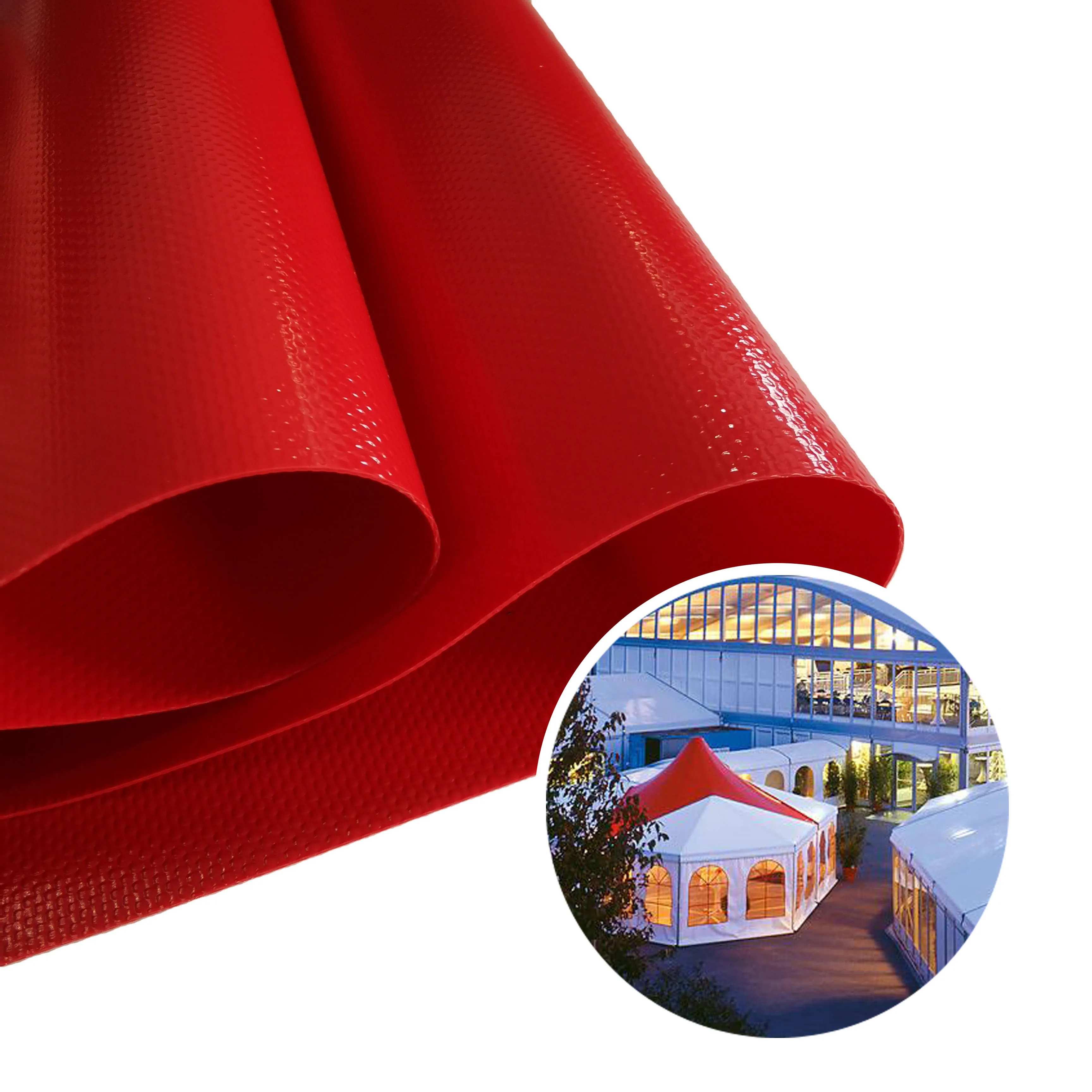 Lona 650gsm Heavy Duty Waterproof Vinyl Coated PVC Tent Tarpaulin Material Fabric in Roll