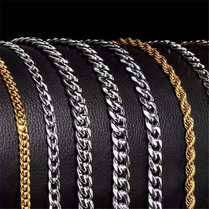 Wholesale Hip Hop Fashion Jewelry Slim Width Custom Logo Franco Chains Gold Rope Chain 14k