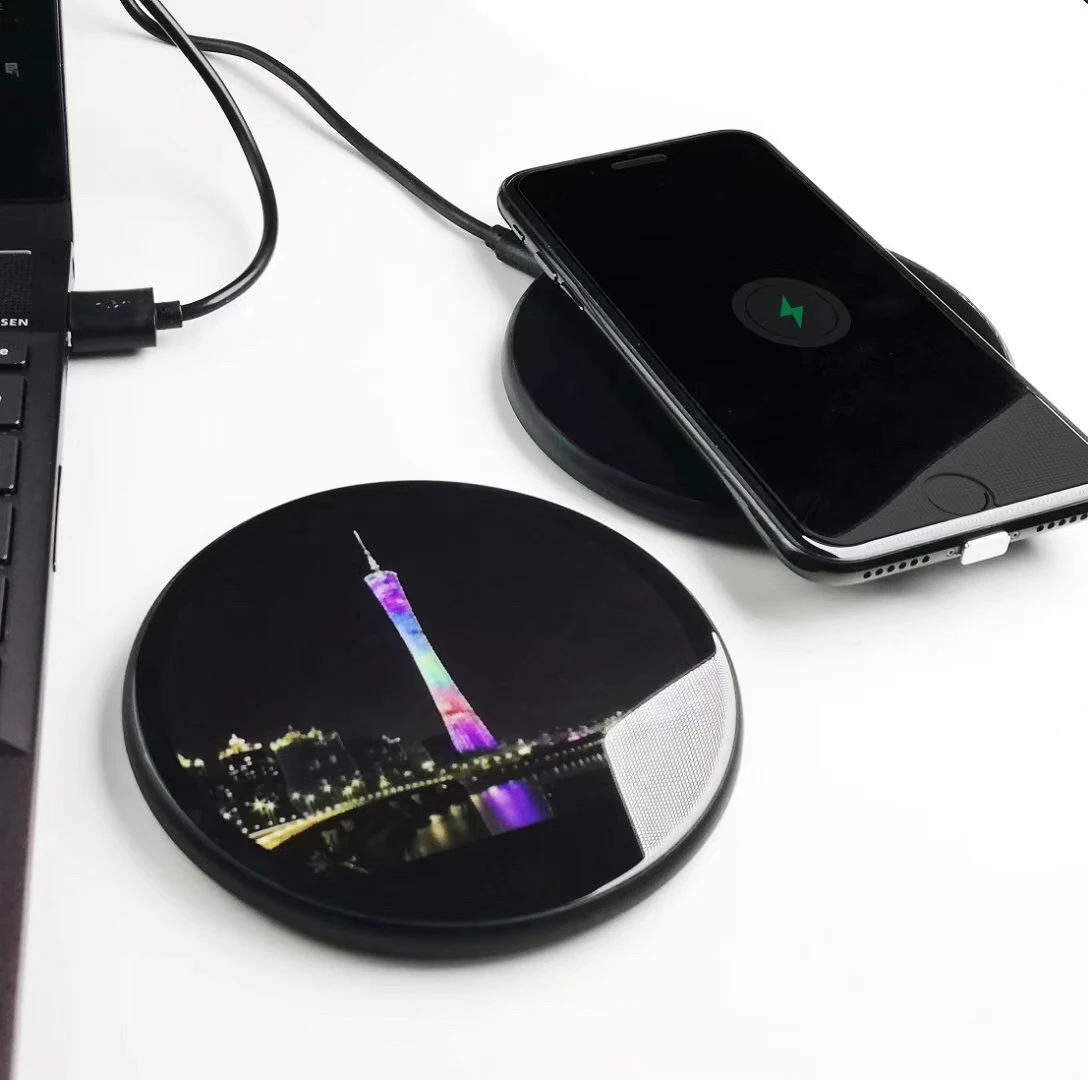 Direct Factory ODM OEM Customized Glowing Color Logo Wireless Charger Mobile Phone 15W Fast Charging Wireless Charger For Gift