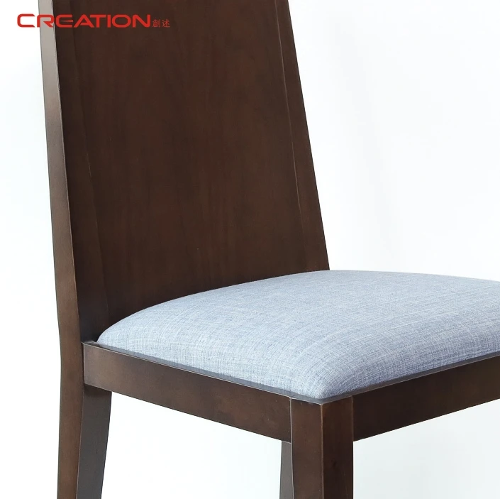 Creation Hotel Furniture Arabia Popular Style Dubai Resort Walnut Solid Wood Upholstery Modern Wedding Dining Chair For Hotel
