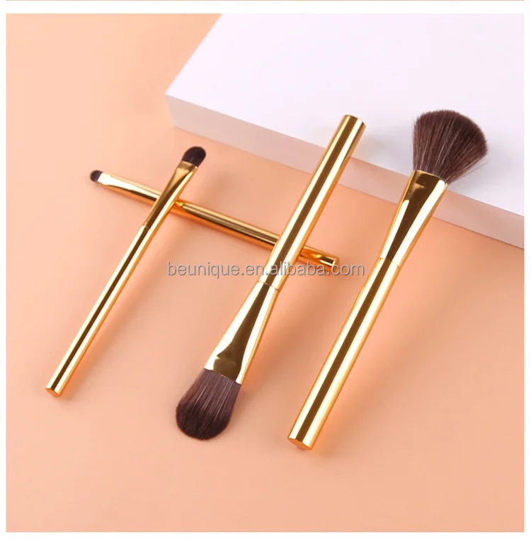 Professional Metal Handle Makeup Brush Set Kids Private Label Vegan Logo Custom Travel Luxury Gold Makeup Brush Set High Quality