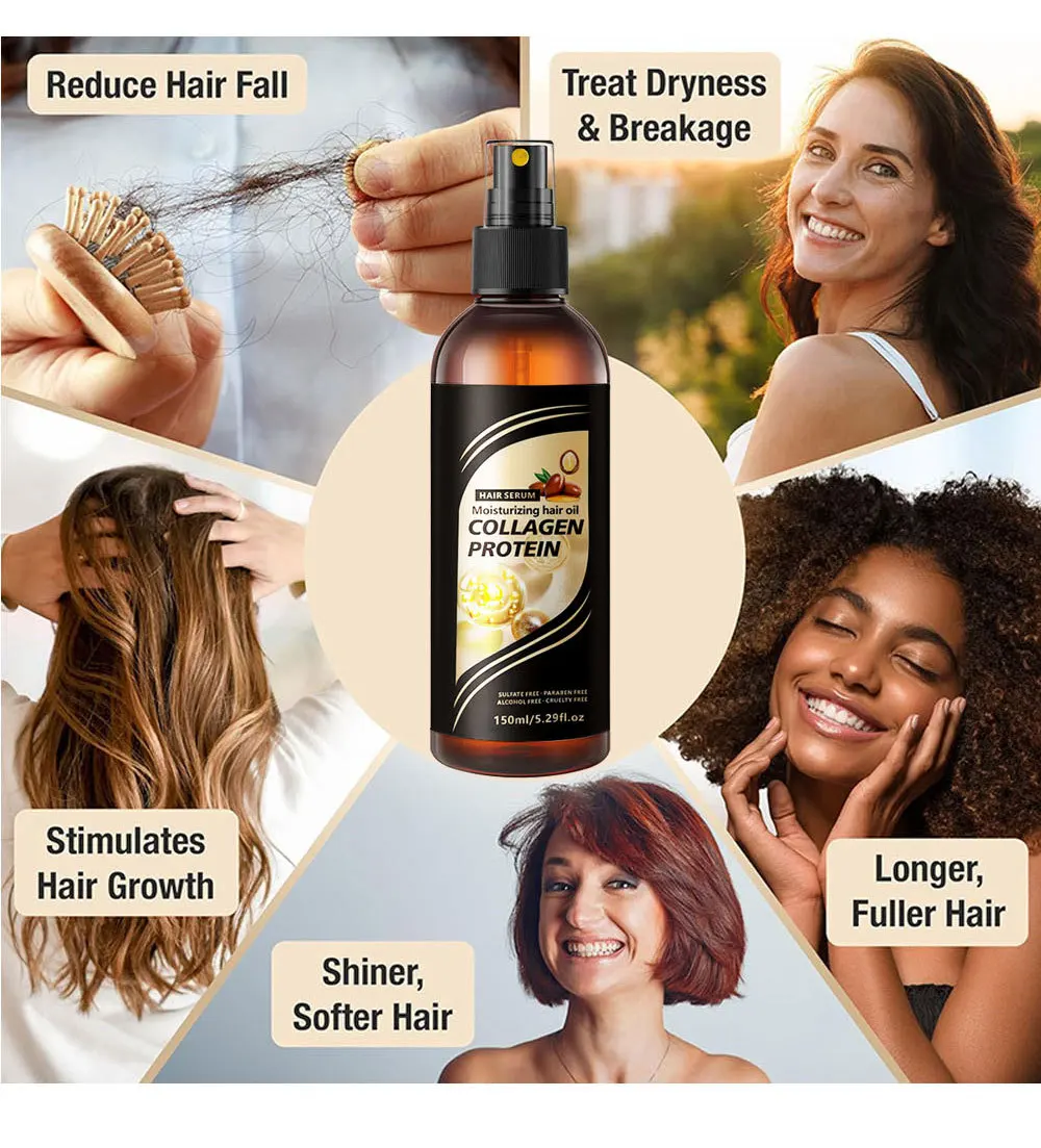 HPGL Hair Care Spray Keratin Smoothing Hair Essential Oil Spray Argan Oil for Dry and Irritated Hair Leave Spray 150ml