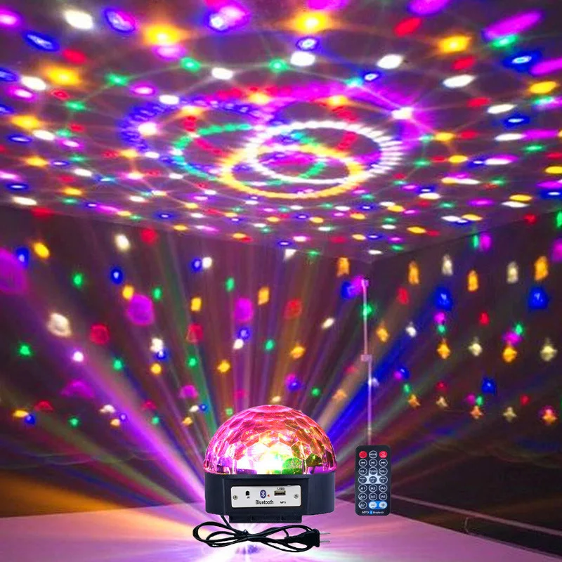 Wireless Bluetooth speaker rotating stage light sound seven lights subwoofer mobile phone KTV lights outdoor microphone k song