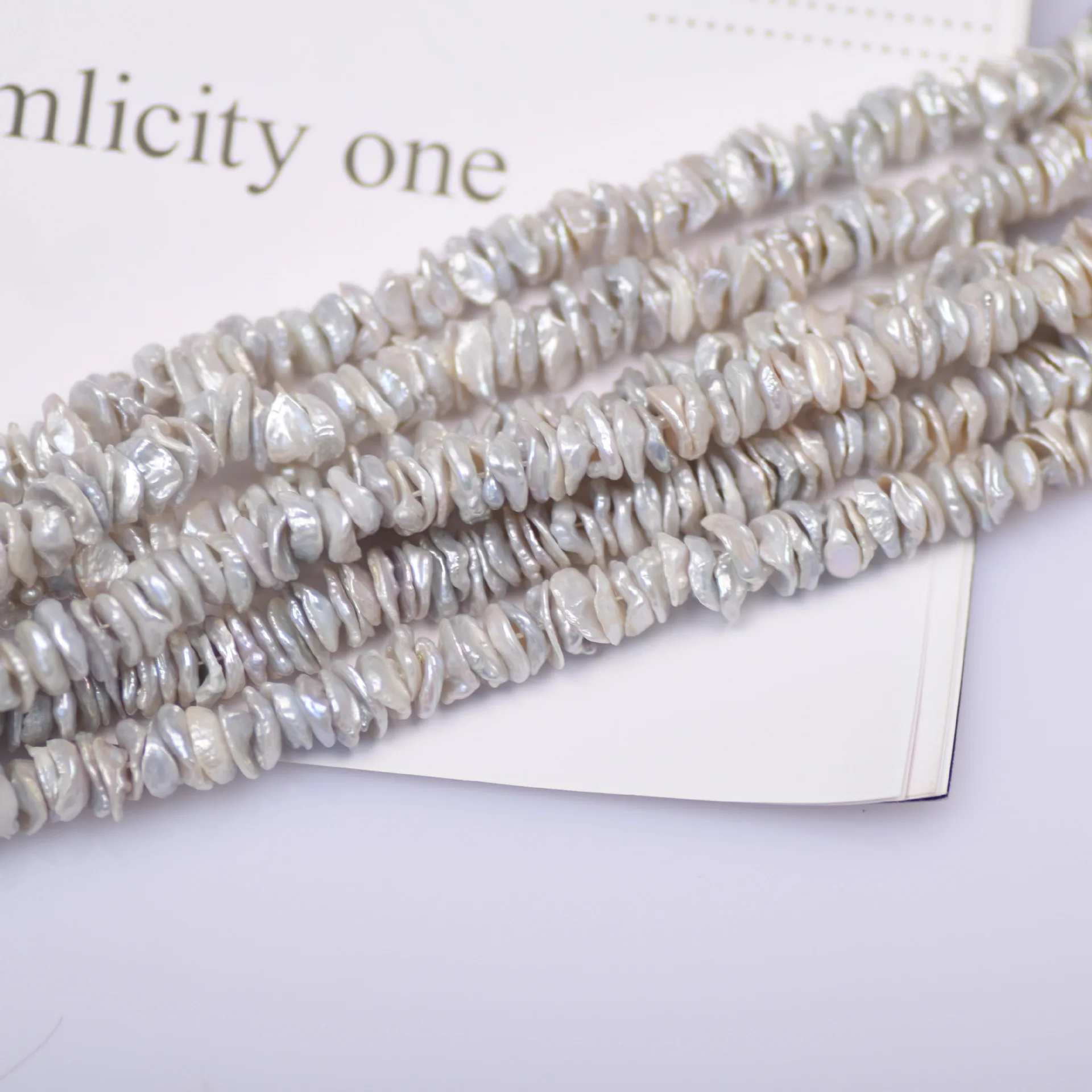 8-10mm multi-layered silver gray blue recycled pearls Baroque unique petal pearls jewelry accessories freshwater pearls