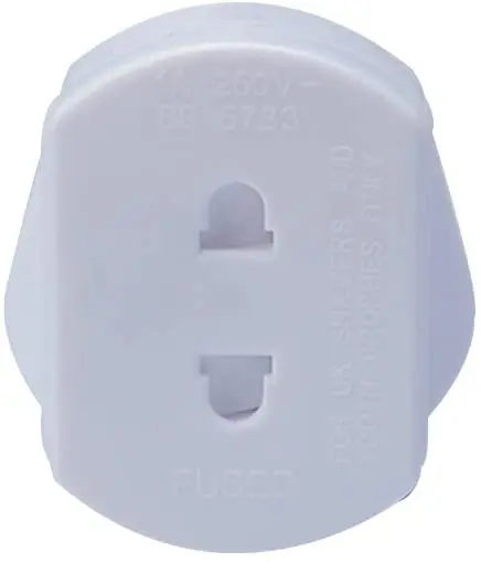 Только штепсельная вилка Европейского к британскому штепсельному адаптеру, белый огнезащитный материал V0 класса ROHS