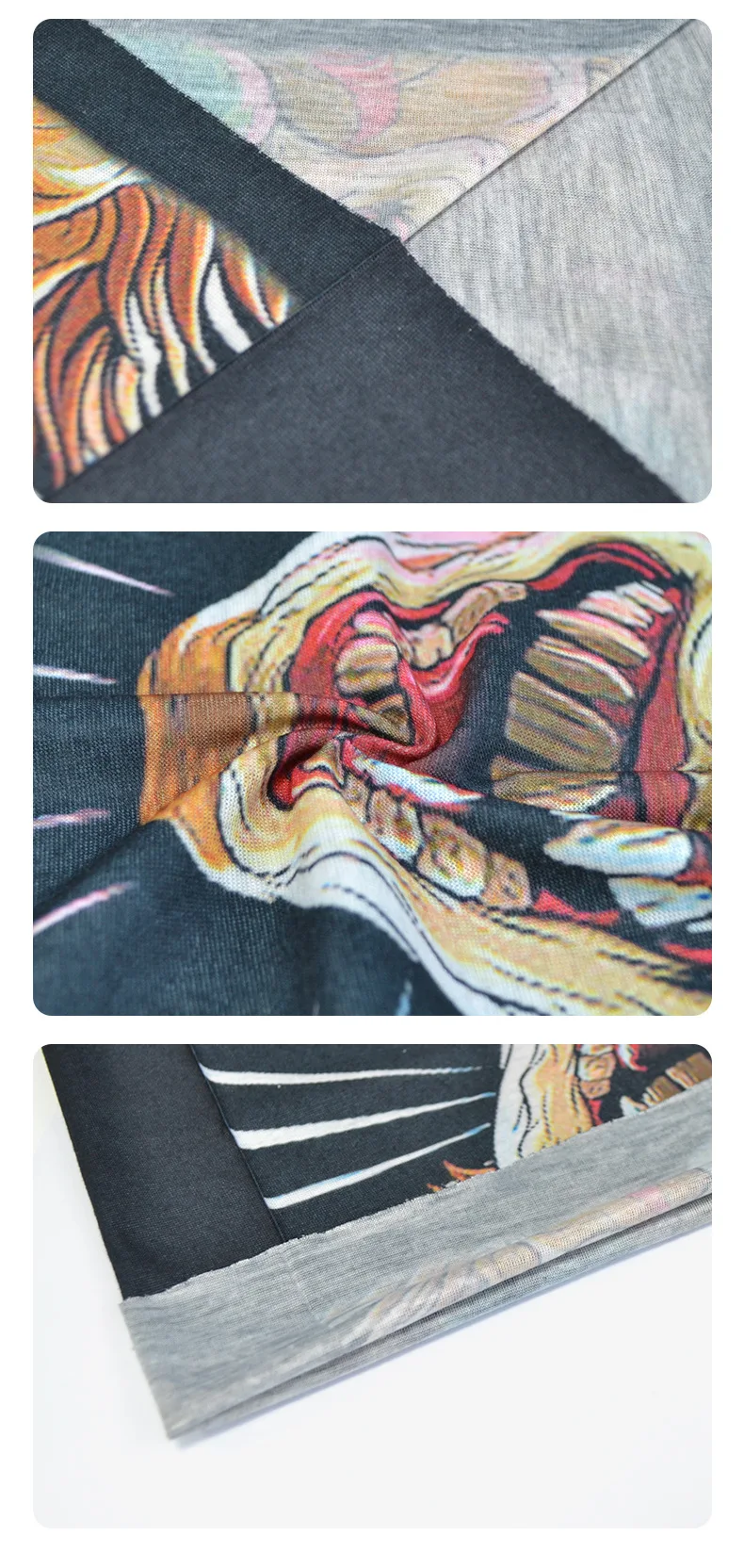 Stock Black Headwear Neck Gaiter Face Scarf Wrap Tubular Skull Face Bandana