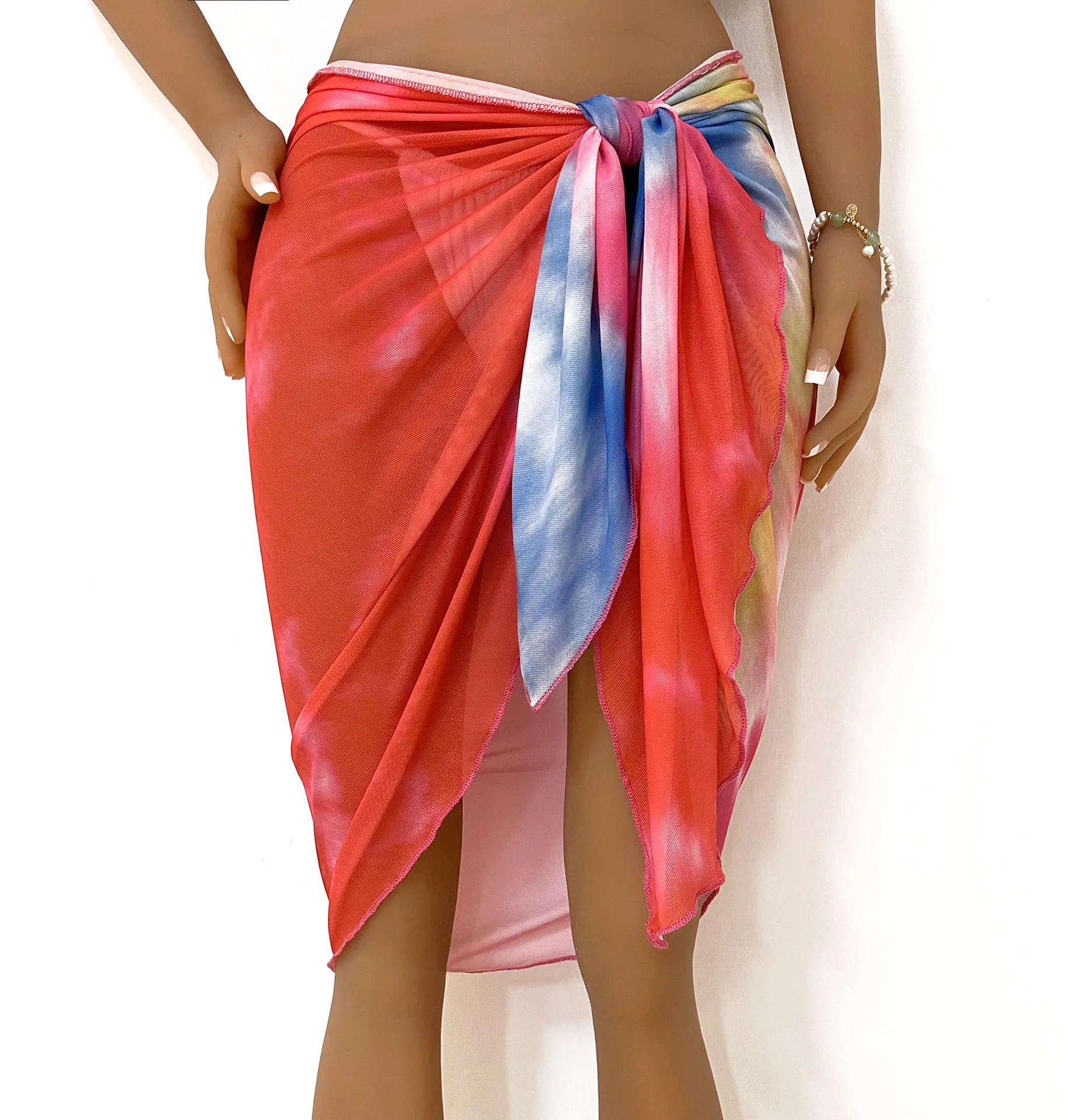 Factory Ready to Ship Tie Dye Printed Pareo Hawaii Beach Sarong Cover Up