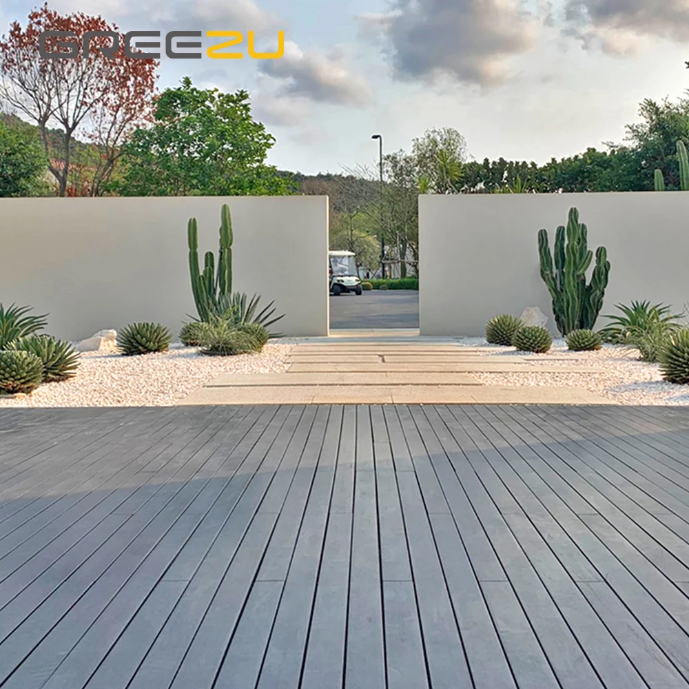 Greezu Outdoor waterproof bamboo strand woven decking Carbonised colour bamboo flooring for outdoor