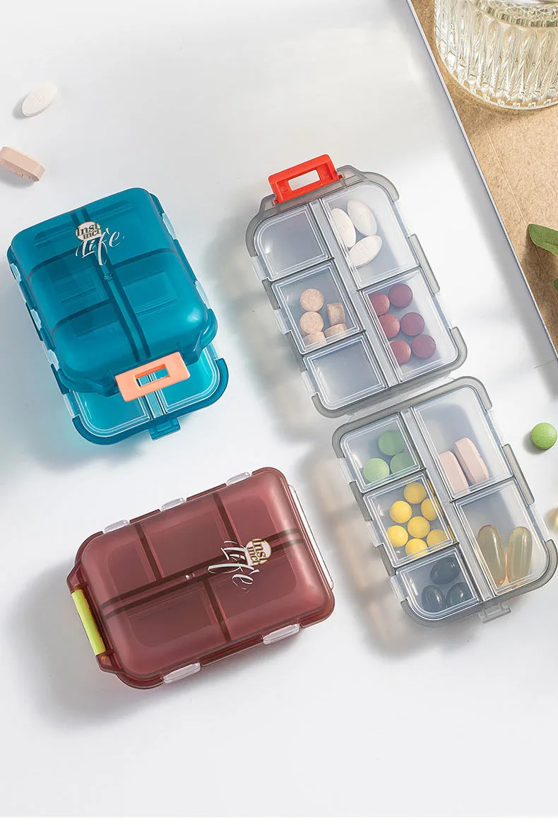 2024 Trending Portable Travel Pill Box Weekly Medicine Organizer Mini Pill Storage Container Box Eco-friendly Pill Storage Cases