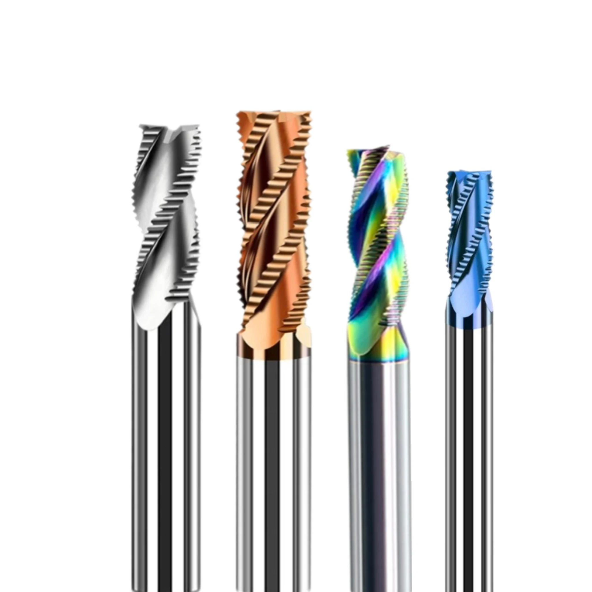 BKS High Hardness 4 Flutes Roughing Milling Cutter Spiral Corrugated Roughing Milling Cutter End Mill CNC Milling Tools