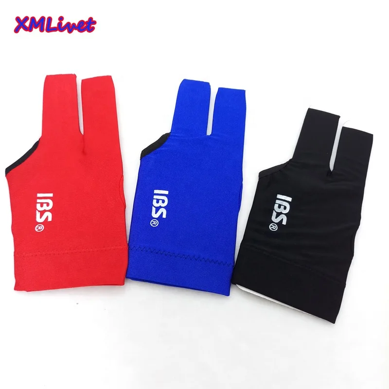 Professional high quality IBS cue gloves 3colors blue/black/red optional Billiards Pool gloves accessories Can customize logo