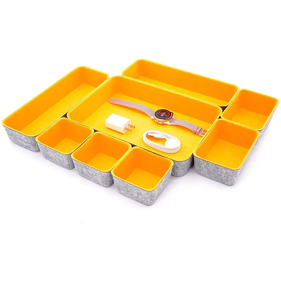 10 years professional  sourcing agent in china, Desk  Organizers, 8 Set Felt Drawer Organizer Desktop Makeup Cosmetics Boxes