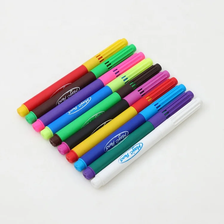 Manufacture factory oem non toxic rainbow magic pen color change set