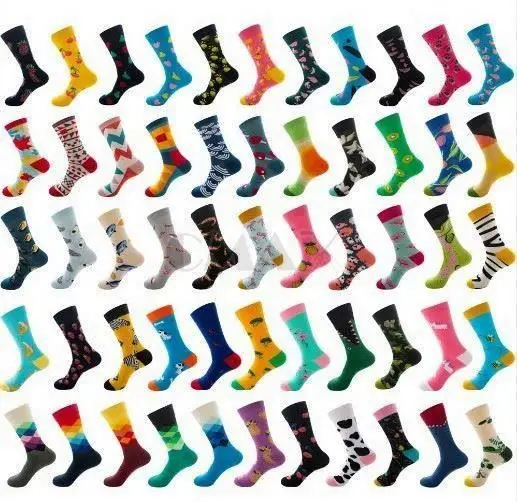 BD-S602 Factory Needle Custom Logo Calcetines Socken Dress Crew Colorful Designer Socks 5 Pack Cotton Box Socks