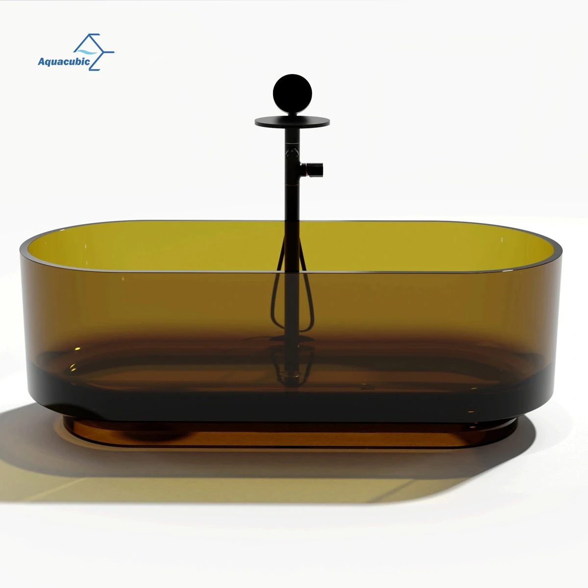 Colorful Soaker Hot Tub Adult Free Standing Clear Bathtub Composite Resin Translucent Tubs Acrylic Transparent Bathtub