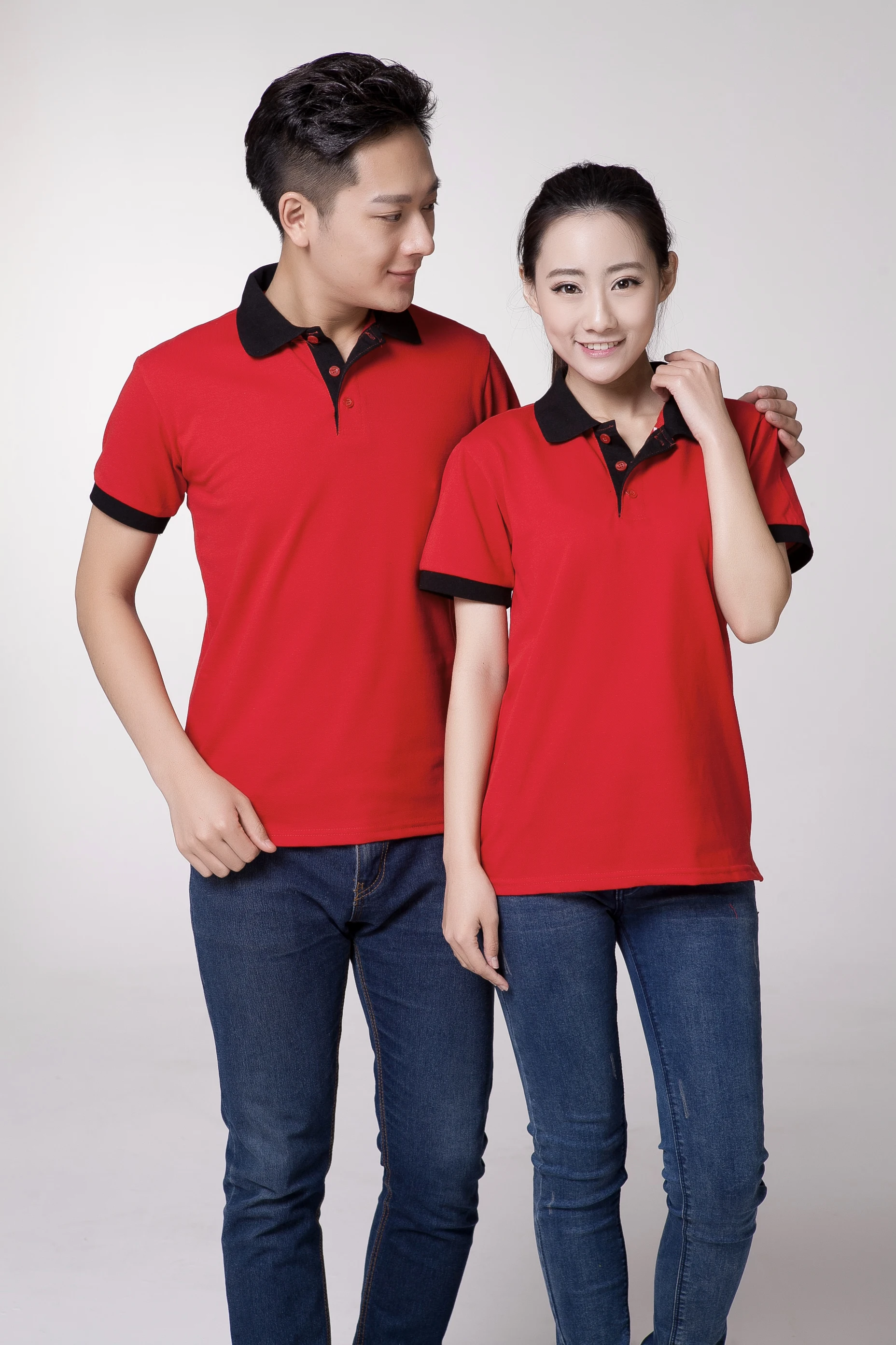 Embroidery tshirt custom Design Polo Shirt cheap and quality bar hotel waiter uniform breathable custom tee shirts