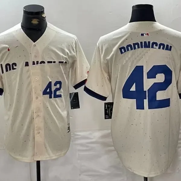 Американская профессиональная бейсбольная Униформа Dodgers № 42 Jackie Robinson Джерси Мужская футболка толстовка