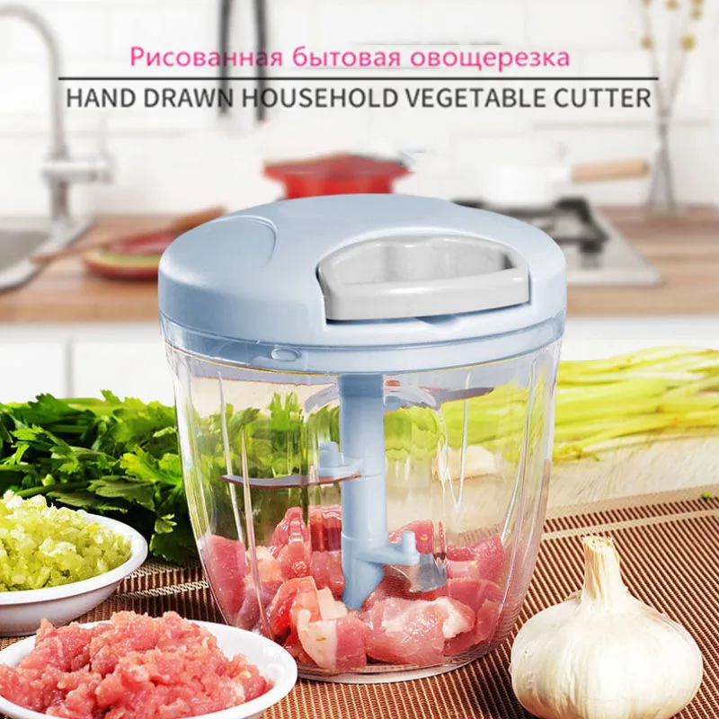Multifunction Manual Food Processor Vegetable Fruit Shredder Kitchen Mini  Meat Grinder Chopper Garlic Crusher Machine